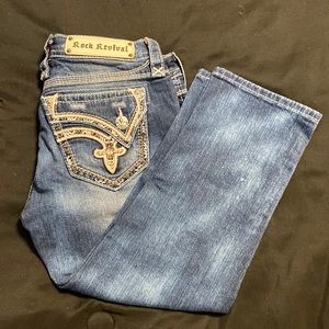Womens Rock Revival Cropped Jeans